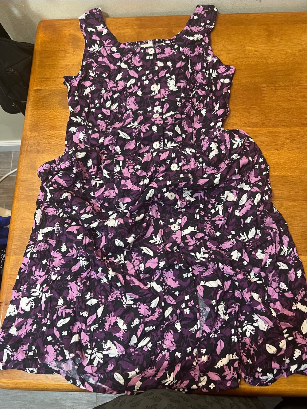 BLAIR Sleeves Floral Tiered Dress in Purple and White Size MEDIUM